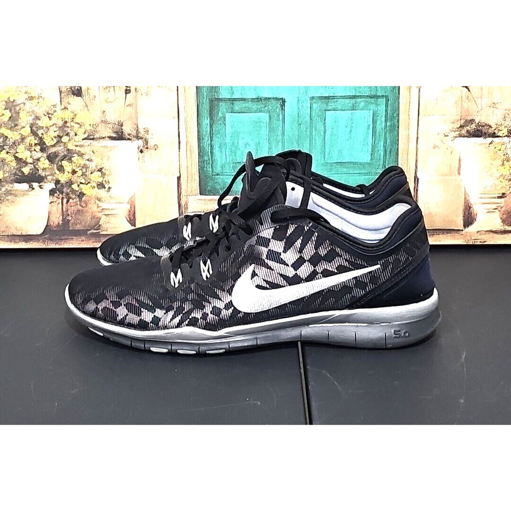 Nike Free 5.0 TR FIT 5 MTLC Women's 11 806277-001 BLACK METALLIC SILVER